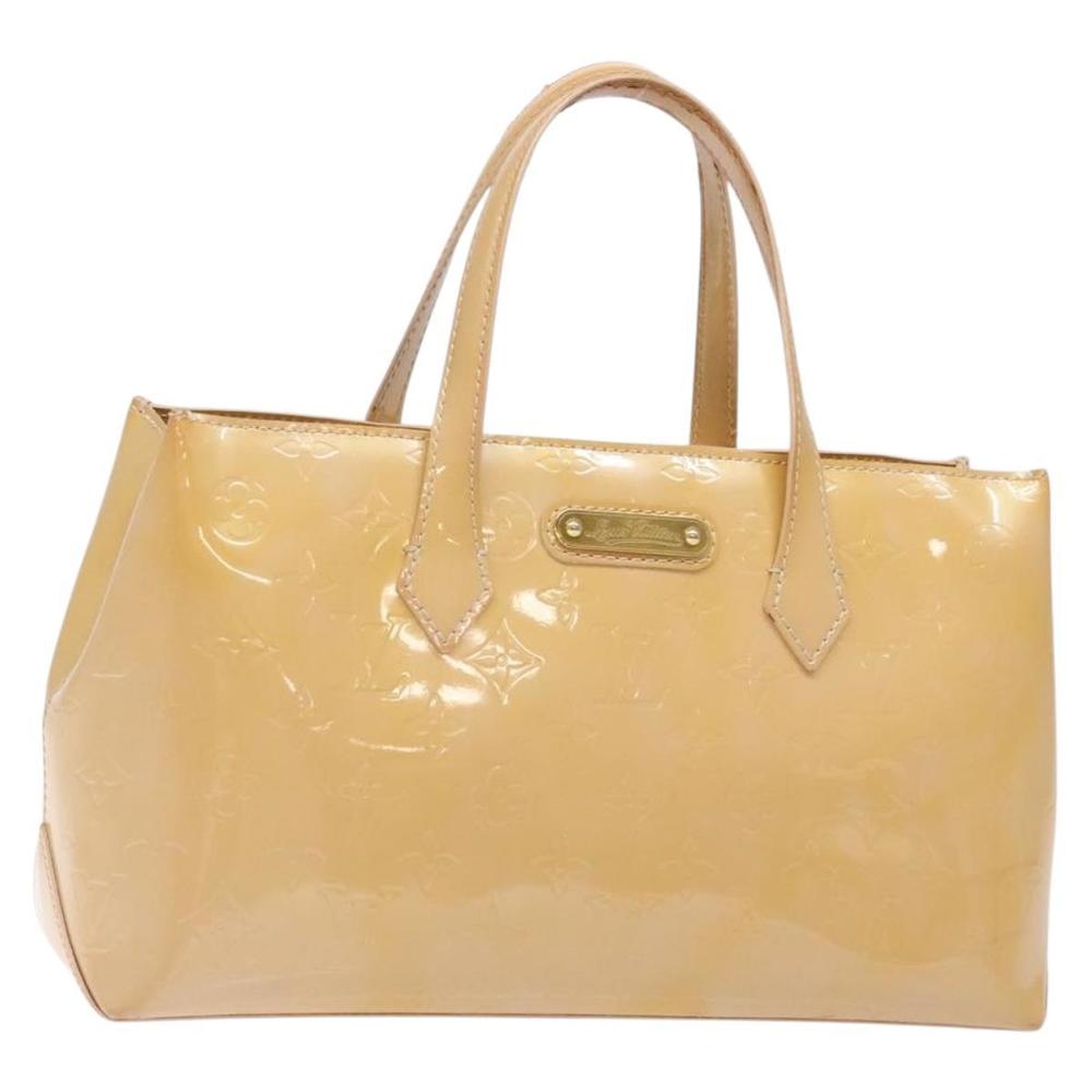 LOUIS VUITTON Monogram Vernis Wilshire PM Hand Bag Broncorail M91452 Auth 140560